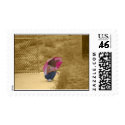 Little Girl With A Pink Umbrella postage