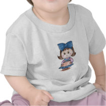 Little Girl with Blue Lace Kid Tshirt by sweet_lemmon Little Girl with Blue Lace Kid Tshirt