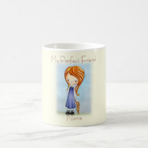 Little Girl with Bunny Plush Friend Coffee Mug