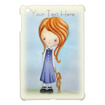 Little Girl with Bunny Plush Friend iPad Mini Case