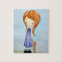 Little Girl with Bunny Plush Friend Puzzle