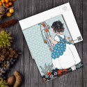 Little Girl With Flowers Postcard by artbymar Little Girl With Flowers Postcard
