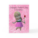 Little Girl with Rose for Grandma Card
