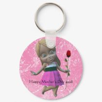 Little Girl with Rose, Happy Mother's Day 2008 keychains by tonidreams Little Girl with Rose, Happy Mother's Day 2008 keychains