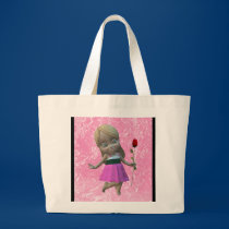 Little Girl with Rose Tote bags
