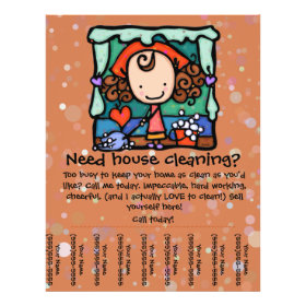 Little Girlie promotes her housecleaning business Custom Flyer