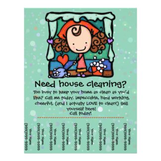 Little Girlie promotes housecleaning business GRN flyer
