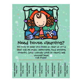 Little Girlie promotes housecleaning business GRN Flyer