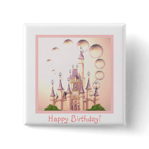 Little Girl's Princess Castle Birthday Invitations buttons