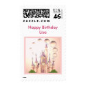 Little Girl's Princess Castle Birthday Invitations postage