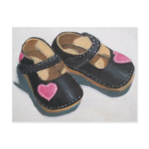 LITTLE GIRL'S SHOES WITH HEART postcards
