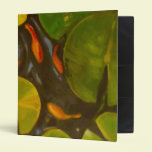 Little Goldfish Koi in Pond with Lily Pads binders