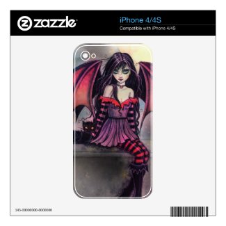 Little Gothic Vampire Fairy Cat iPhone Skin musicskins_skin