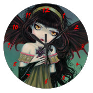 Little Gothic Vampire Fairy Cute Clock