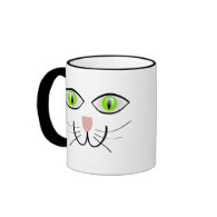 Little Gray Kitten Cat Face Coffee Mugs