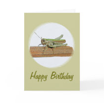Little Green Grasshopper Cartoon Birthday