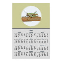 Little Green Grasshopper Cartoon Calendar 2012