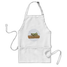 Little Green Grasshopper Cartoon Crafts Cook Chef Aprons