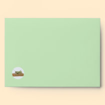 Little Green Grasshopper Cartoon Letter Envelope