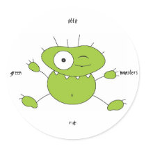 Little green monsters rule! stickers