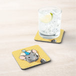 Little Grey Party Mouse Cork Coasters