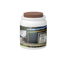 Little Guard Dog on Narrowboat candy jar candy jars