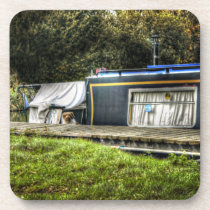 Little Guard Dog on Narrowboat Coaster set cork coasters