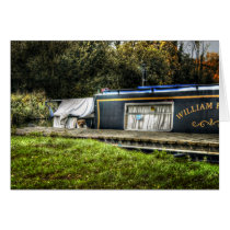 Little Guard Dog on Narrowboat greetings card cards
