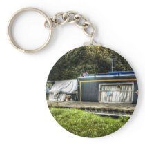 Little Guard Dog on Narrowboat keychain keychains
