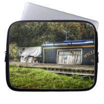Little Guard Dog on Narrowboat laptop sleeve laptop sleeves