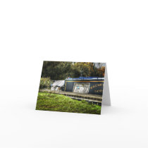 Little Guard Dog on Narrowboat note card cards