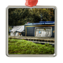 Little Guard Dog on Narrowboat ornament ornaments