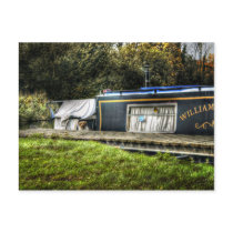 Little Guard Dog on Narrowboat postcard postcards