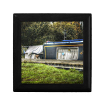Little Guard Dog on Narrowboat wooden trinket box gift boxes