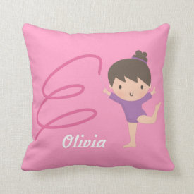 Little Gymnast Girl Gymnastics Room Decor Pillows