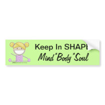 Little Gymnast Girl-Shape Up Sticker Bumper Sticker