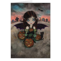 Little Halloween Vampire Fairy and Jack-O-Lanterns cards