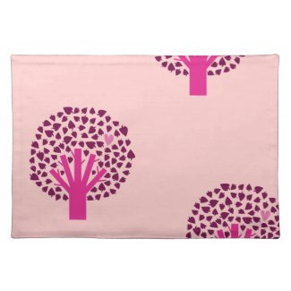 Little Heart Tree - pink placement placemat
