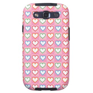 Little hearts on pink samsung galaxy s3 cover