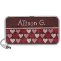 Little hearts pattern pink red your custom name doodle