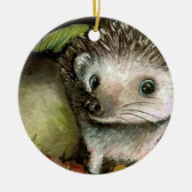 Little hedgehog christmas tree ornament