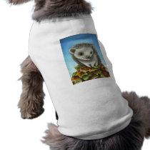 Little hedgehog on a big pile of leaves pet clothing