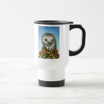 Little hedgehog on a big pile of leaves mugs