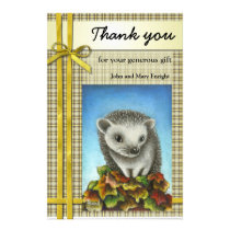 Little hedgehog on a big pile of leaves stationery