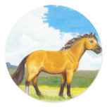 Little Horse on the Prairie Round Stickers stickers