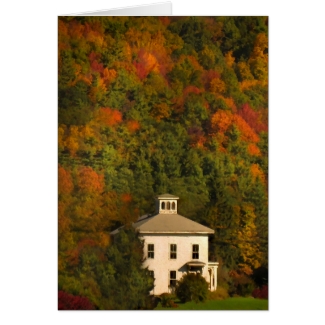 Little House and Cupola with Autumn Foliage Card