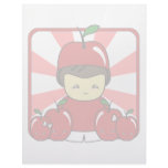 Little Kawaii Apple Boy With Apples Letterhead Design