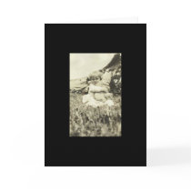 Little kid holding a cute bunny greeting card by amazingvintage Little kid holding a cute bunny greeting card