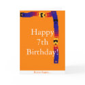 Little Kid's 7th Birthday Card by RunBikePaddle Little Kid's 7th Birthday Card