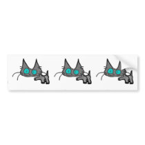 Little Kitten Walking Bumper Stickers